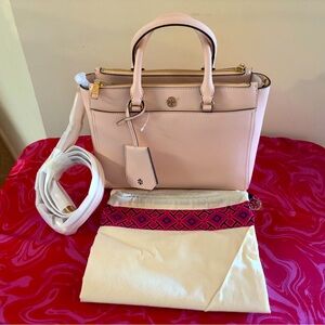 Tory Burch Small Double Zip Leather Satchel